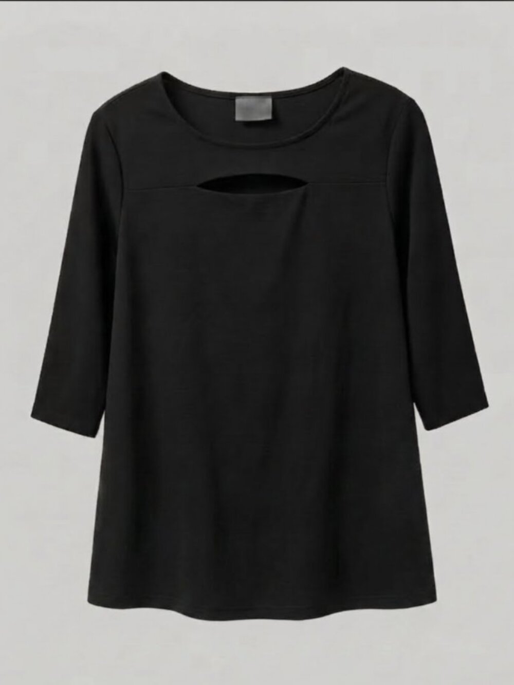 SEC Black Cutout Detail 3/4 Sleeve Top Women's Large #187